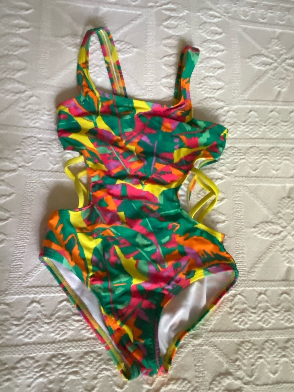 Cat & Jack Kids One-Piece Swimsuit in Green, Yellow, Pink, Orange